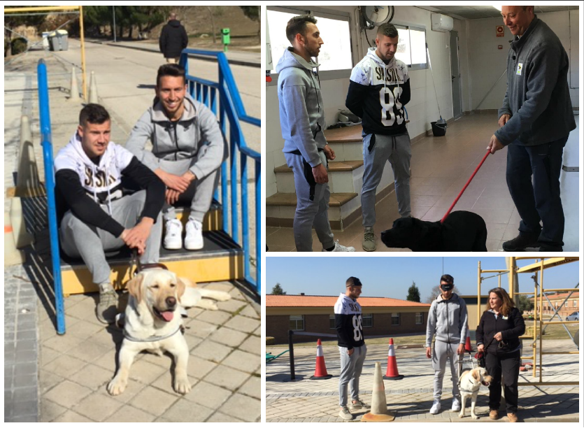 Momentos de la visita de los jugadores del Rayo Majadahonda a la FOPG