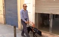 Miguel Ángel y su perra guía Moly