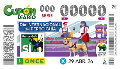 Imagen del cupón dedicado al Día Internacional del Perrro Guía 2026