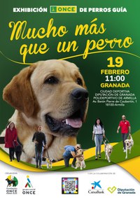 Cartel de la exhibición de perros guía de la ONCE en Armilla (Granada)