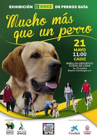Cartel exhibición perros guía en Cádiz