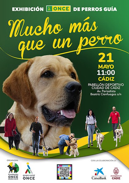 Cartel exhibición perros guía en Cádiz