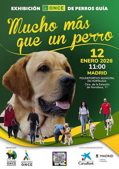Cartel exhibición perros guía en la Comunidad de Madrid