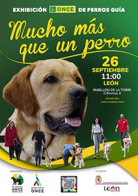 Cartel exhibición perros guía en León