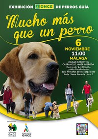 Cartel exhibición perros guía en Málaga