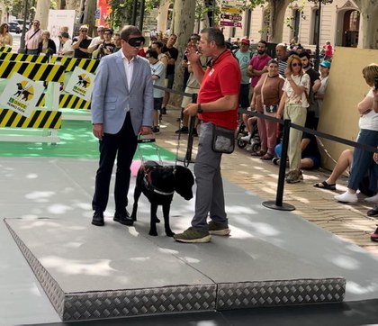 Alcalde de Xátiva en la exhibición de perros guía