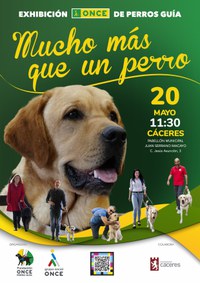 Cartel de la exhibición de perros guía de la ONCE en Cáceres Cartel de la exhibición de perros guía de la ONCE en Cáceres