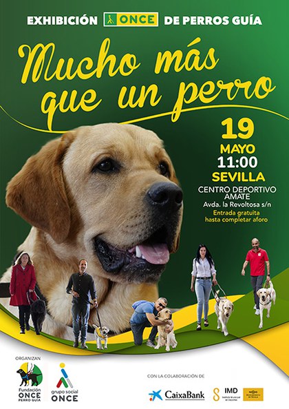 Cartel exhibición perros guía en Sevilla